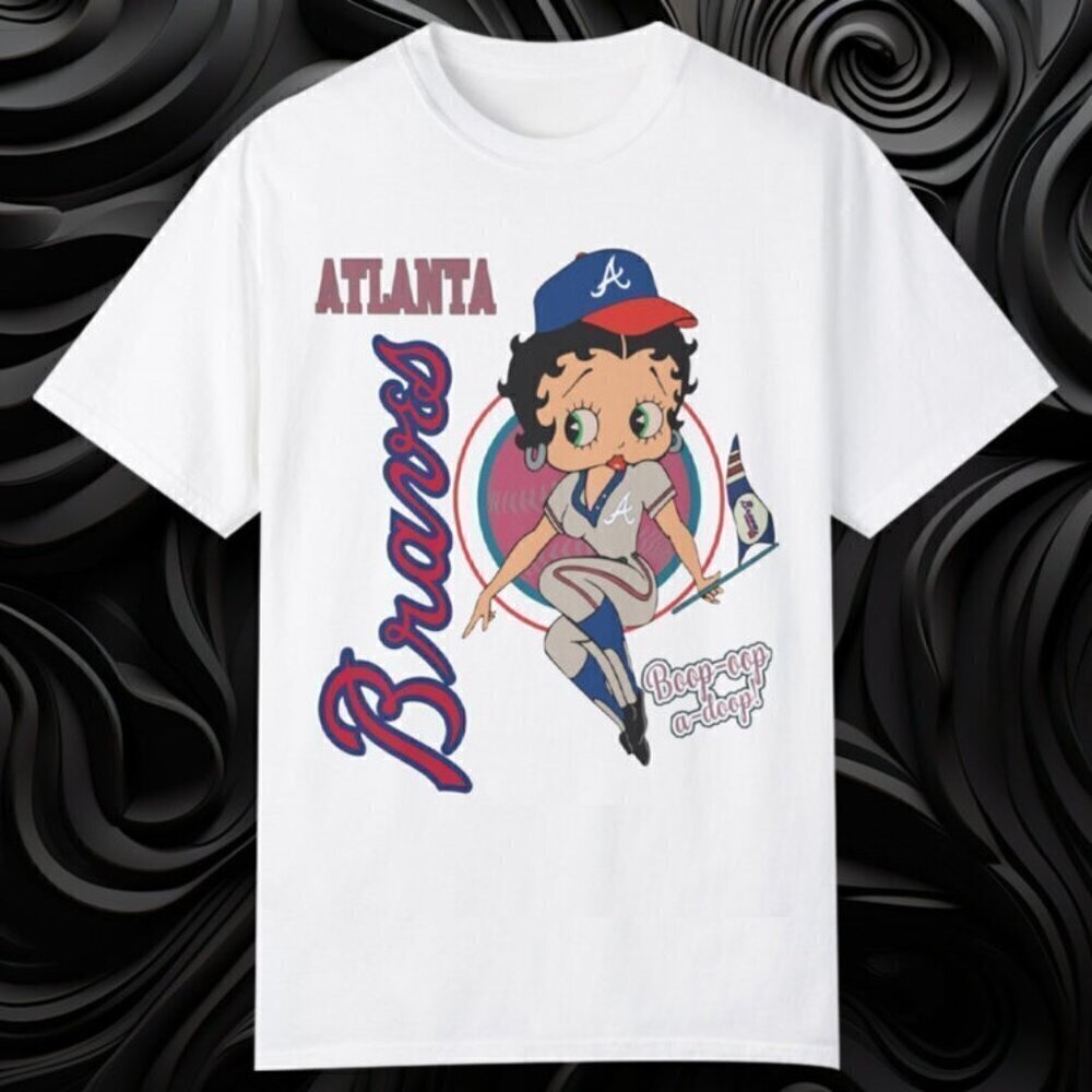 Betty Boop T-Shirt Atlanta Braves Baseball Cartoon Fan Graphic